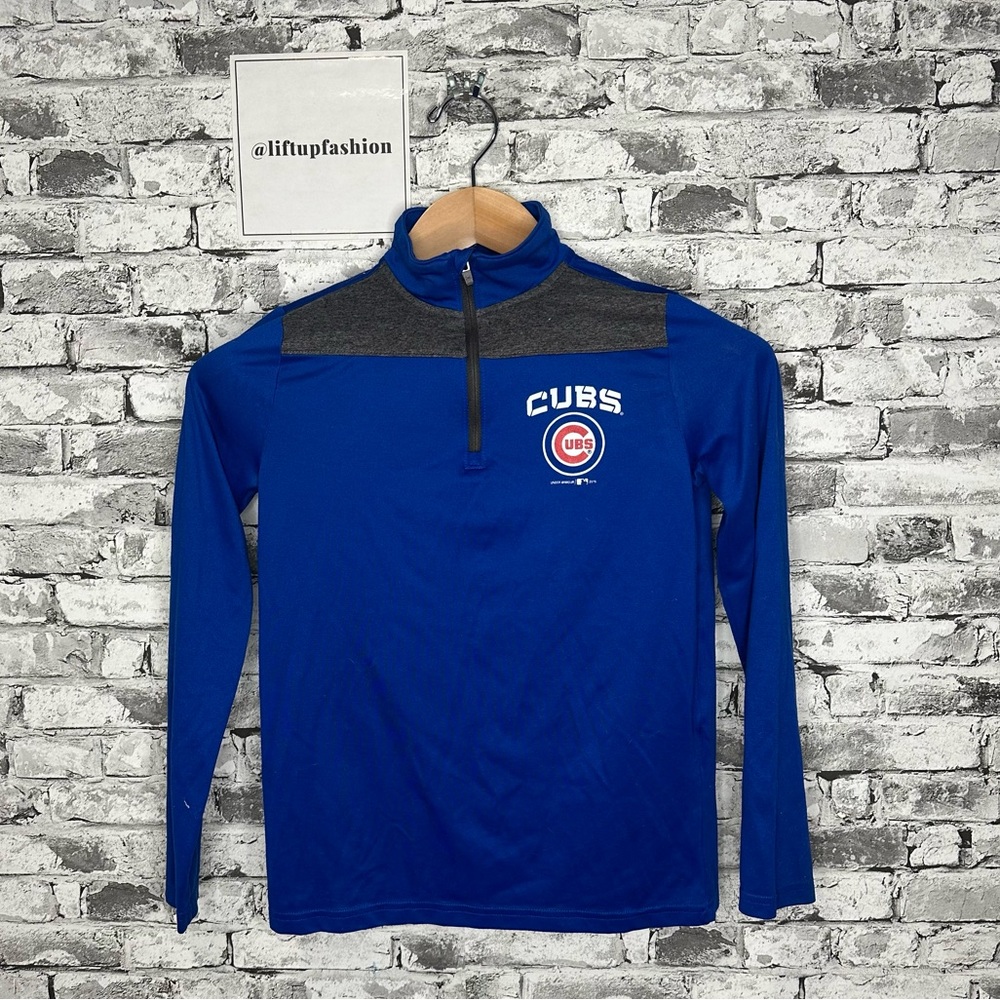 EUC Under Armour Youth Chicago Cubs Quarter Zip Pullover Loose Fit Size Medium